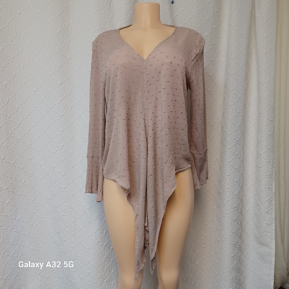 Entro Women's Blouse - Light Pink Tie-Front Size M - Picture 3 of 16